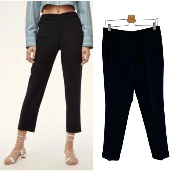 Aritzia Wilfred Darontal Black Cropped Pants Size 6 - Picture 1 of 8